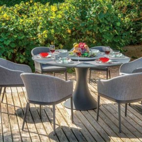 Ensemble table ronde et 6 fauteuils
